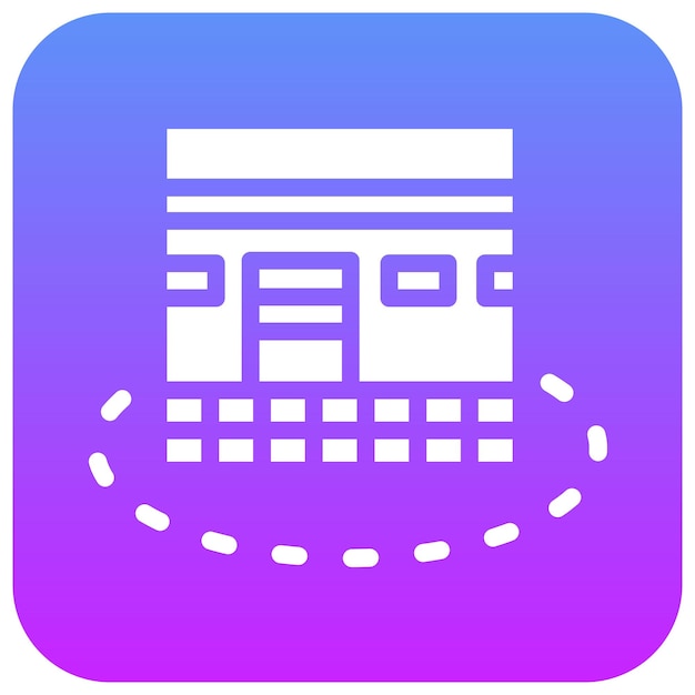Ilustración del icono vectorial de Tawaf del conjunto de iconos de la peregrinación del Hajj