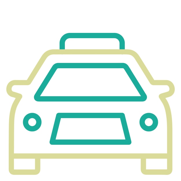 Ilustración del icono vectorial del taxi del conjunto de iconos de City Elements