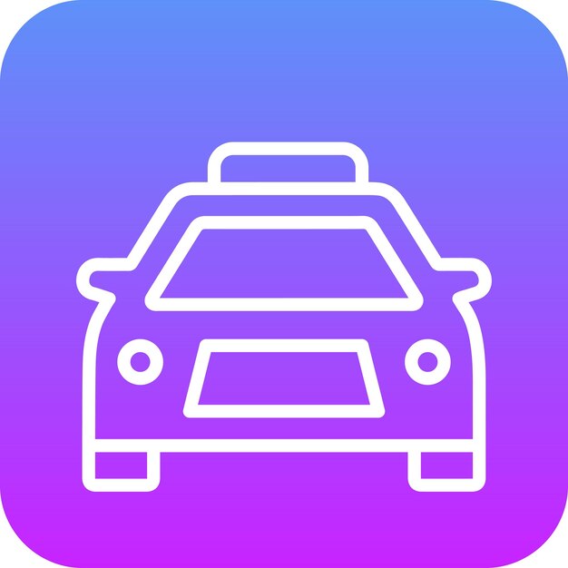 Ilustración del icono vectorial del taxi del conjunto de iconos de City Elements