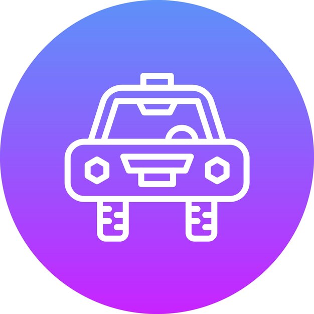 Ilustración del icono vectorial de taxi del conjunto de iconos de transporte
