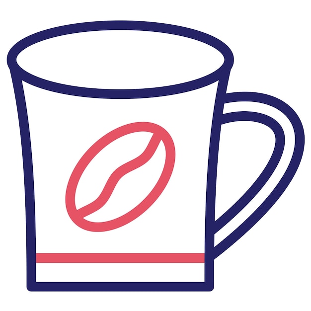 Ilustración del icono vectorial de la taza de café del conjunto de iconos de la cafetería