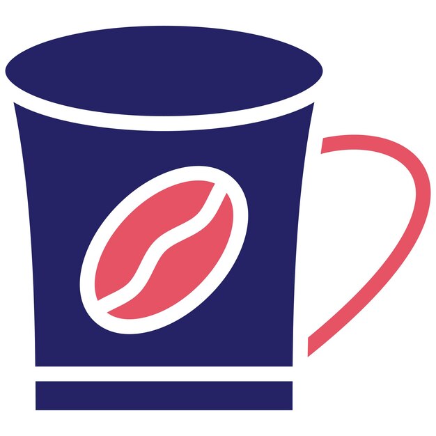 Ilustración del icono vectorial de la taza de café del conjunto de iconos de la cafetería