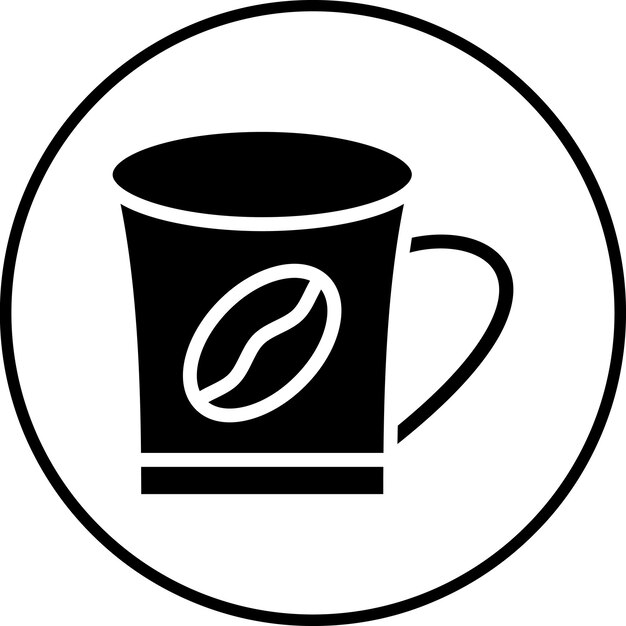 Ilustración del icono vectorial de la taza de café del conjunto de iconos de la cafetería