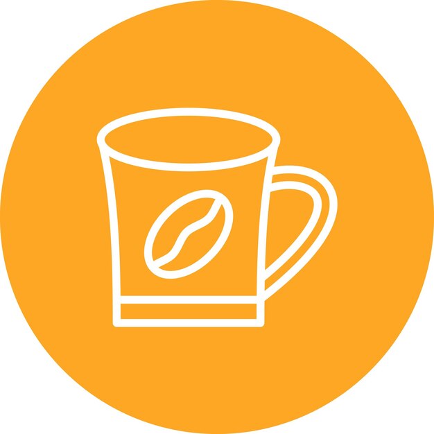 Ilustración del icono vectorial de la taza de café del conjunto de iconos de la cafetería