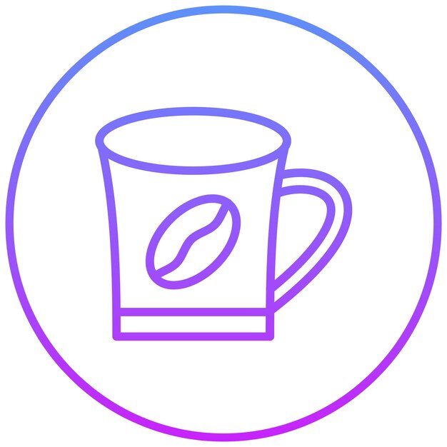Ilustración del icono vectorial de la taza de café del conjunto de iconos de la cafetería