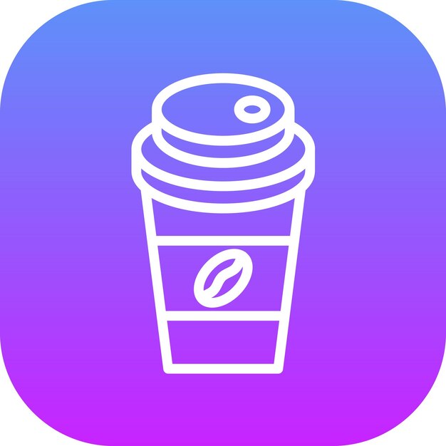 Ilustración del icono vectorial de la taza de café del conjunto de iconos de la cafetería