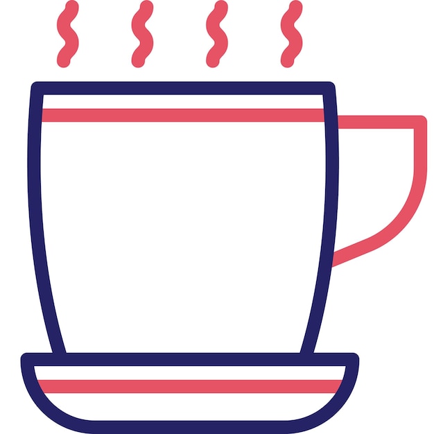 Ilustración del icono vectorial de la taza del conjunto de iconos de la mañana y el desayuno