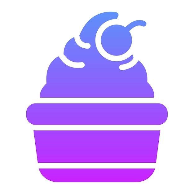 Ilustración del icono vectorial de la taza de helado del iconset de dulces y dulces