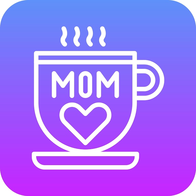 Ilustración del icono vectorial de la taza MOM del conjunto de iconos de la vida familiar
