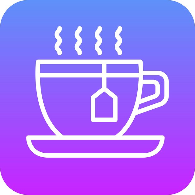 Ilustración del icono vectorial de la taza de té del conjunto de iconos de la mañana y el desayuno