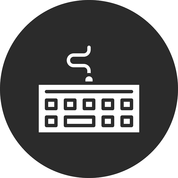 Ilustración del icono vectorial del teclado del conjunto de iconos de computadora y hardware