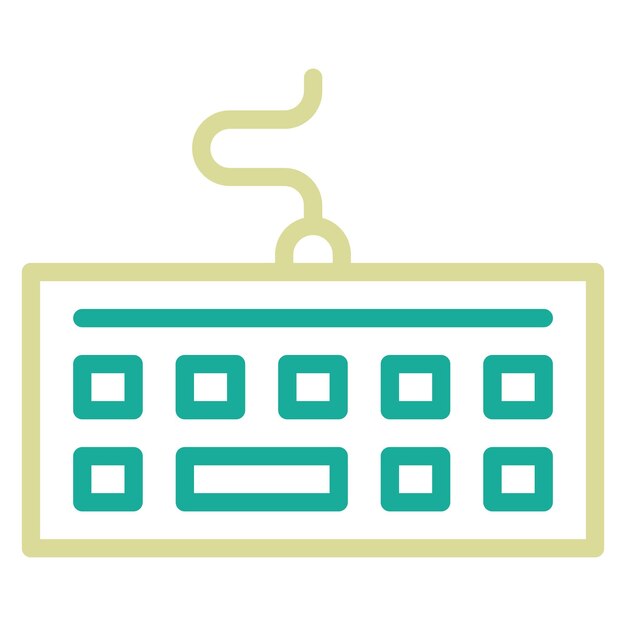 Ilustración del icono vectorial del teclado del conjunto de iconos de computadora y hardware