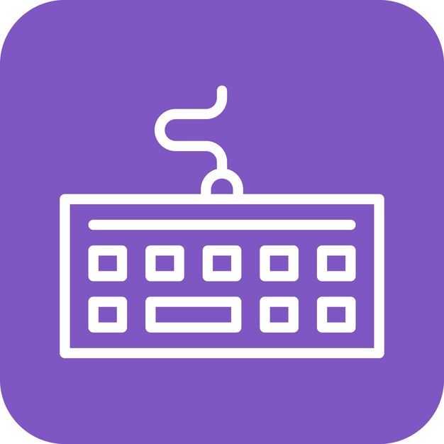 Ilustración del icono vectorial del teclado del conjunto de iconos de computadora y hardware