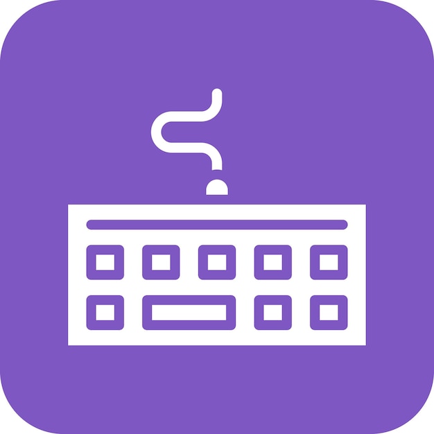 Ilustración del icono vectorial del teclado del conjunto de iconos de computadora y hardware