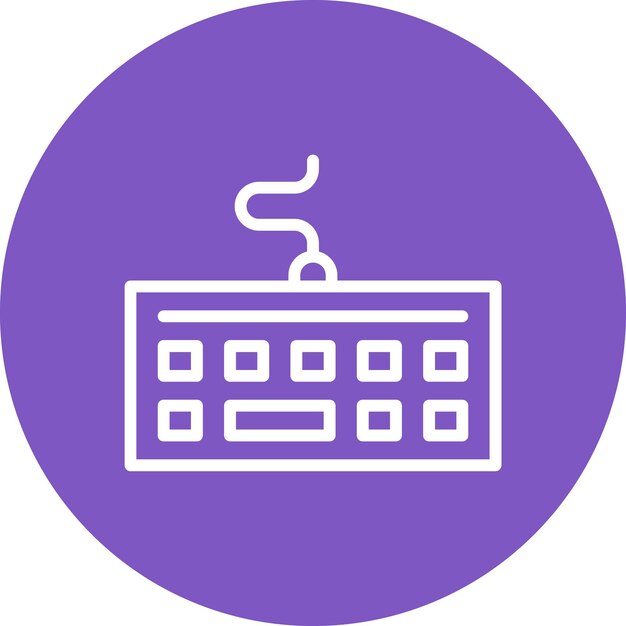 Ilustración del icono vectorial del teclado del conjunto de iconos de computadora y hardware