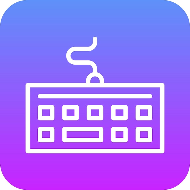 Ilustración del icono vectorial del teclado del conjunto de iconos de computadora y hardware