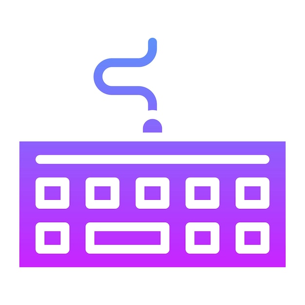 Ilustración del icono vectorial del teclado del conjunto de iconos de computadora y hardware