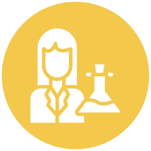 Ilustración del icono vectorial del técnico de laboratorio del conjunto de iconos de laboratorio