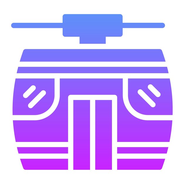Ilustración del icono vectorial del teleférico del conjunto de iconos de invierno