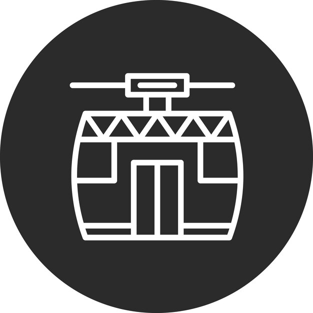 Vector ilustración del icono vectorial del teleférico del conjunto de iconos de transporte