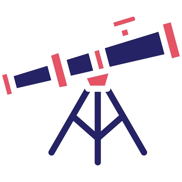 Ilustración del icono vectorial del telescopio del conjunto de iconos de Back to School