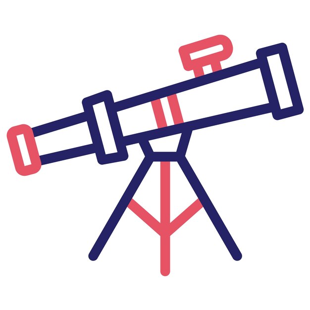 Ilustración del icono vectorial del telescopio del conjunto de iconos de Back to School