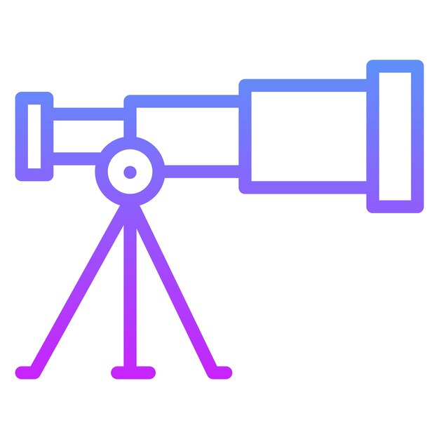 Ilustración del icono vectorial del telescopio del conjunto de iconos de tecnología espacial