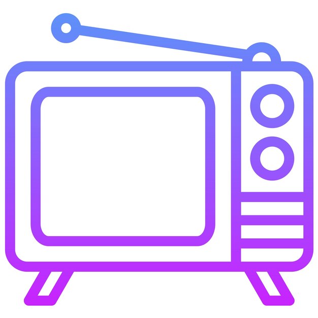 Ilustración de icono vectorial de televisión del conjunto de iconos de cine