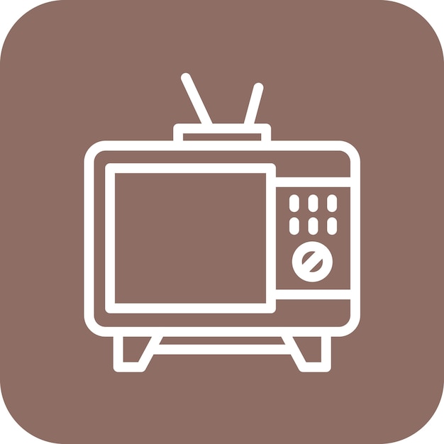 Ilustración del icono vectorial de televisión del conjunto de iconos de dispositivos electrónicos