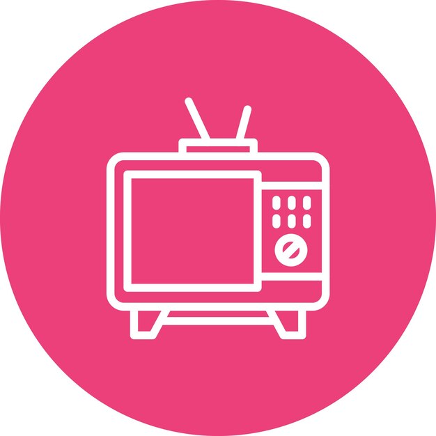 Ilustración del icono vectorial de televisión del conjunto de iconos de dispositivos electrónicos