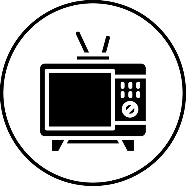 Ilustración del icono vectorial de televisión del conjunto de iconos de dispositivos electrónicos
