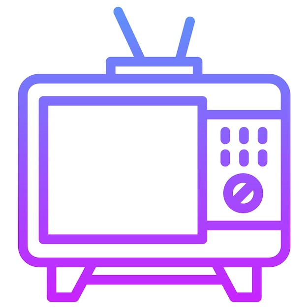 Ilustración del icono vectorial de televisión del conjunto de iconos de dispositivos electrónicos