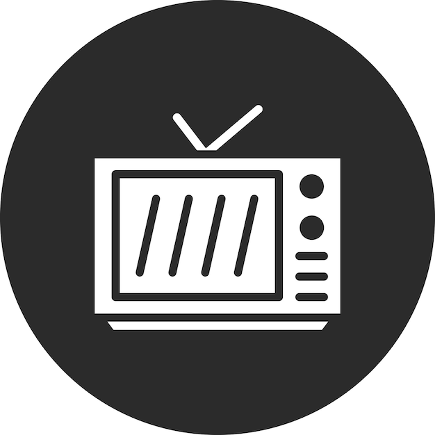 Ilustración del icono vectorial de televisión del conjunto de iconos de servicios hoteleros