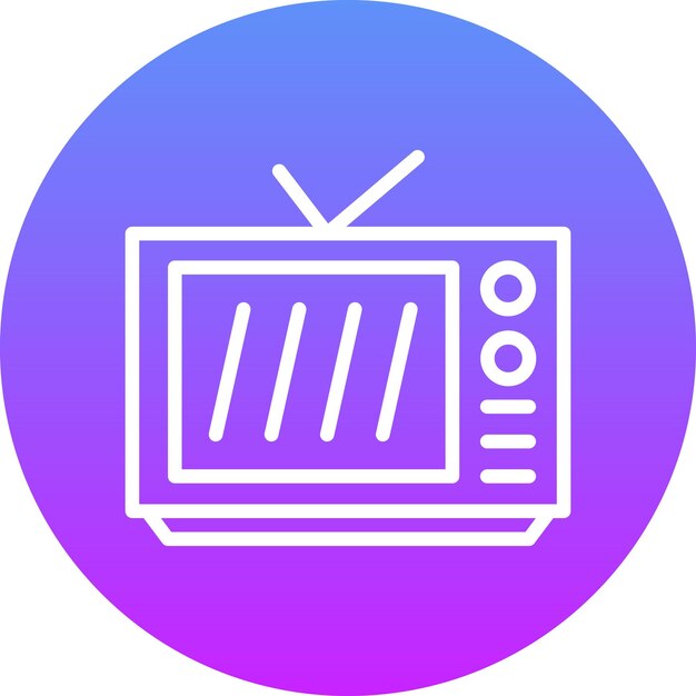 Ilustración del icono vectorial de televisión del conjunto de iconos de servicios hoteleros