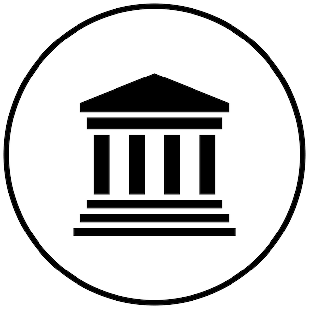 Ilustración del icono vectorial del templo griego del conjunto de iconos de la historia
