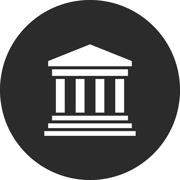 Ilustración del icono vectorial del templo griego del conjunto de iconos de la historia