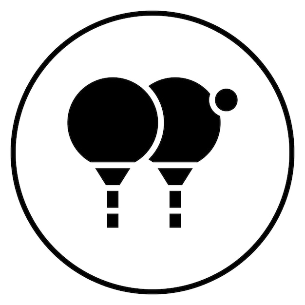 Ilustración del icono vectorial de tenis de mesa del conjunto de iconos deportivos