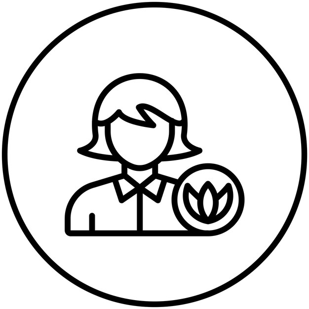 Ilustración del icono vectorial del terapeuta de masaje del conjunto de iconos del spa