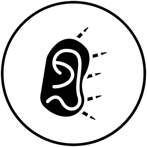 Ilustración del icono vectorial de la terapia del oído del conjunto de iconos del Spa