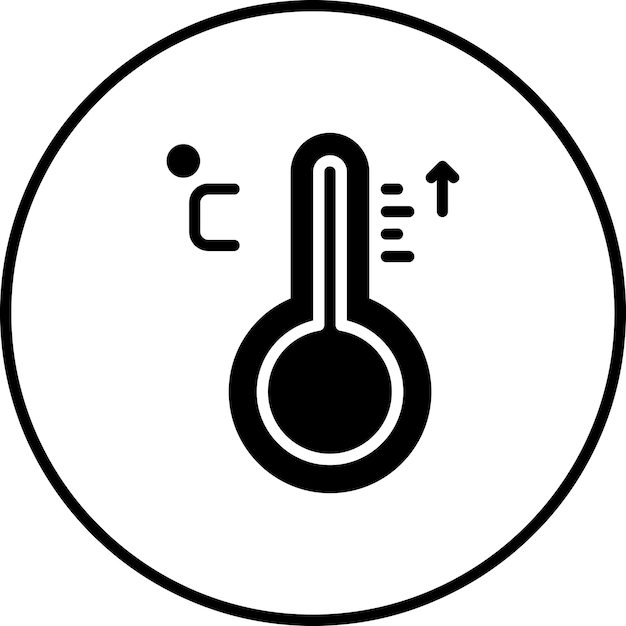 Ilustración del icono vectorial del termómetro del conjunto de iconos de verano