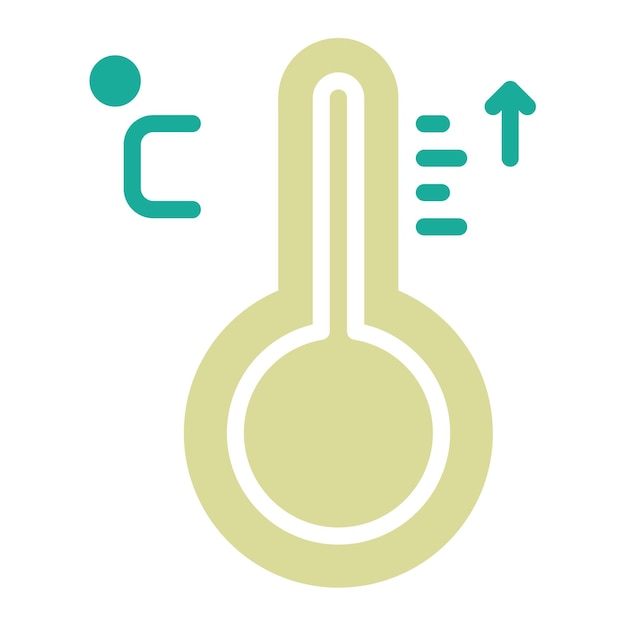 Ilustración del icono vectorial del termómetro del conjunto de iconos de verano