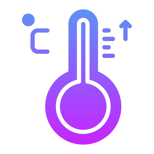 Ilustración del icono vectorial del termómetro del conjunto de iconos de verano