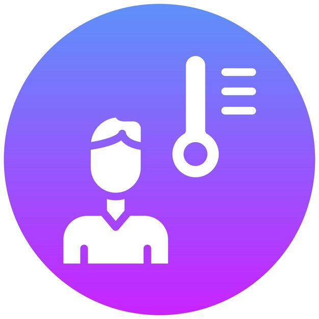 Ilustración del icono vectorial del termómetro febril del conjunto de iconos de enfermedades infecciosas