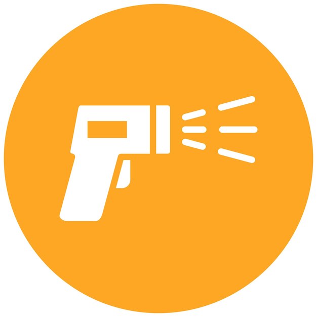 Ilustración del icono vectorial del termómetro de la pistola del icono de la farmacia