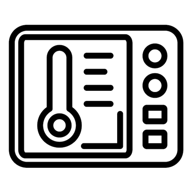 Ilustración del icono vectorial del termostato del conjunto de iconos del laboratorio