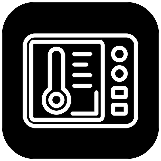 Ilustración del icono vectorial del termostato del conjunto de iconos del laboratorio