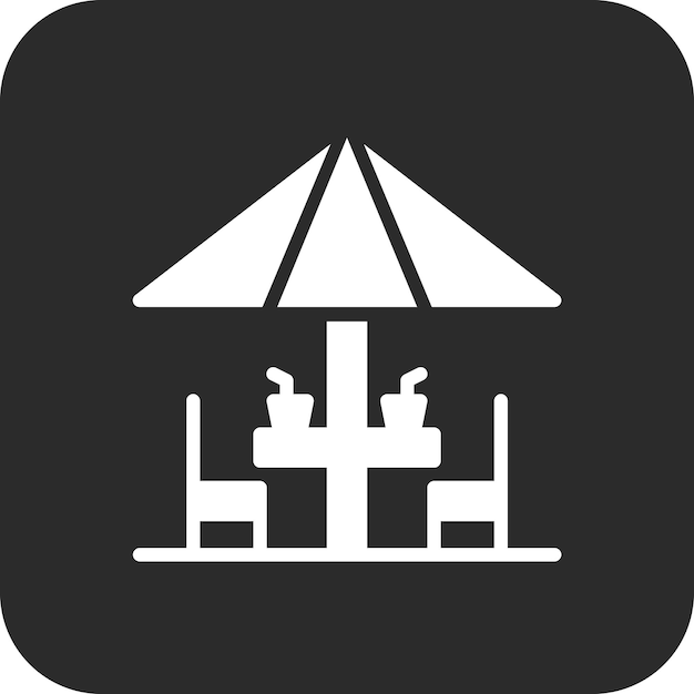 Ilustración del icono vectorial de la terraza del conjunto de iconos de verano
