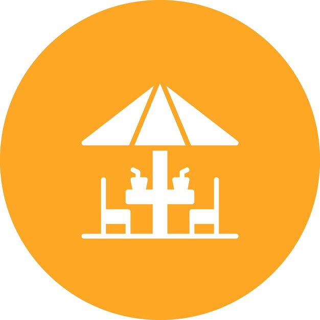 Ilustración del icono vectorial de la terraza del conjunto de iconos de verano