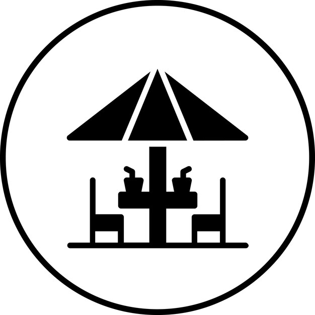 Ilustración del icono vectorial de la terraza del conjunto de iconos de verano