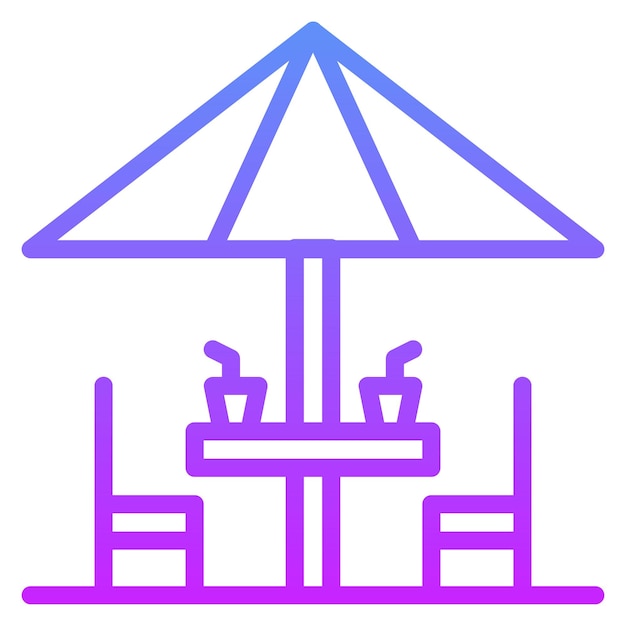 Ilustración del icono vectorial de la terraza del conjunto de iconos de verano